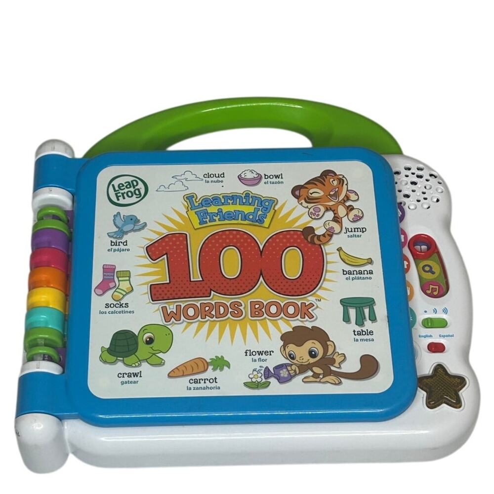 Leapfrog Learning Friends 100 Words Book interactive ages 18 M-4 9x9